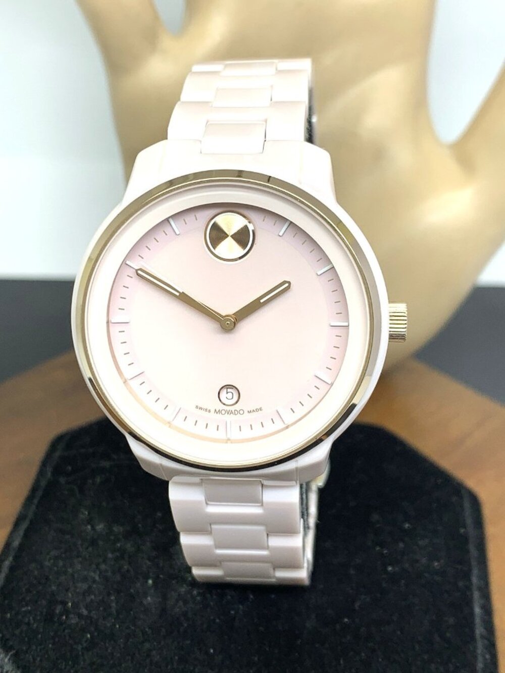 Movado Women's Watch 3600935 Bold Verso Swiss Quartz Pink Ceramic 38mm